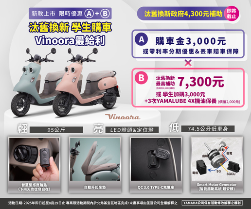 汰舊換新&學生購車，Vinoora最給利