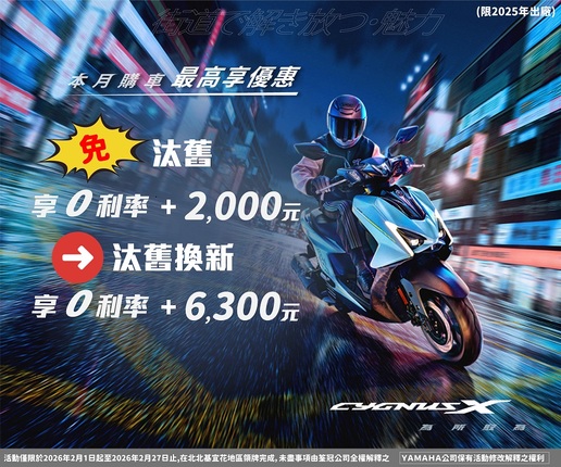 買CYGNUS X，零元入手新車